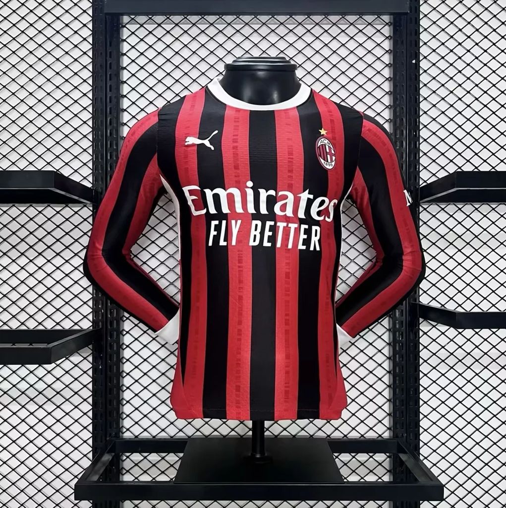 CAMISETA MILAN I 24/25 HOMBRE (VERSIÓN JUGADOR) MANGA LARGA