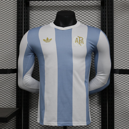CAMISETA ARGENTINA 2025 ESPECIAL 50 AÑOS (VERSIÓN JUGADOR) MANGA LARGA